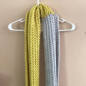 Gray and Yellow Infinity Scarf